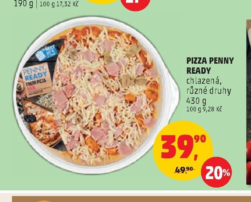 PIZZA PENNY READY chlazená, různé druhy