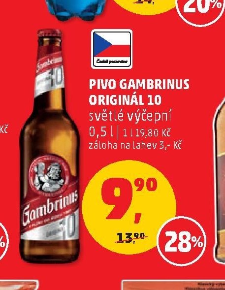 PIVO GAMBRINUS ORIGINÁL 10