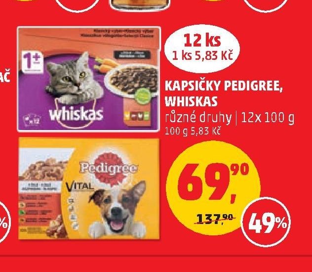 KAPSIČKY PEDIGREE, WHISKAS