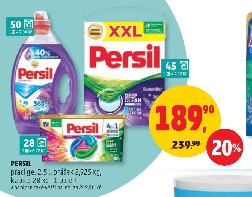 Persil prací gel, prášek, kapsle