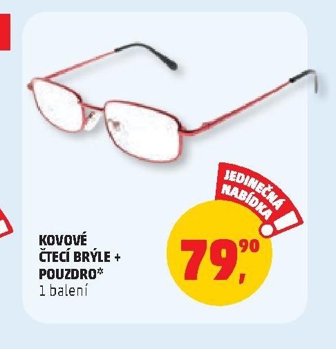 KOVOVÉ ČTECÍ BRÝLE + POUZDRO