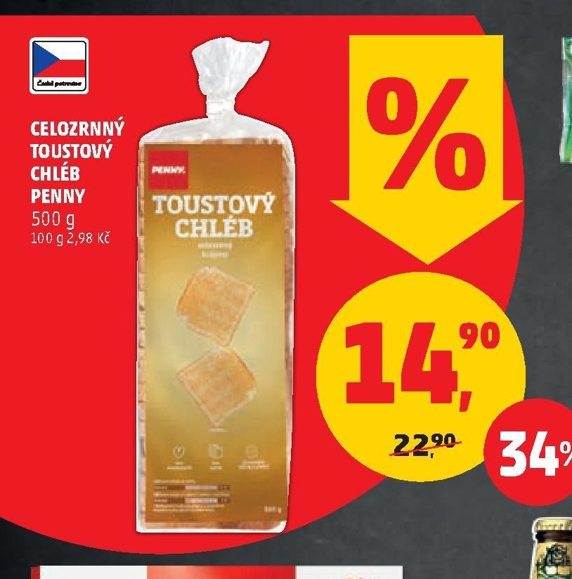 Celozrnný toustový chléb Penny