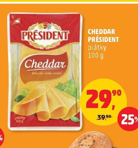 Cheddar Président plátky