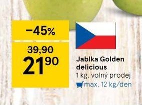 Jablka Golden delicious