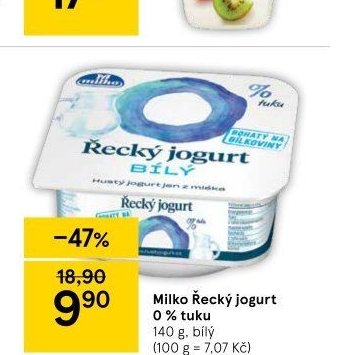 Milko Řecký jogurt 0% tuku