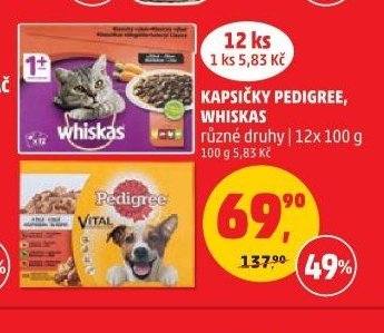 KAPSIČKY PEDIGREE, WHISKAS