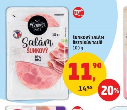 ŠUNKOVÝ SALÁM ŘEZNÍKŮV TALÍŘ 100 g