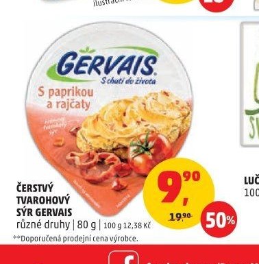 ČERSTVÝ TVAROHOVÝ SÝR GERVAIS různé druhy 80 g