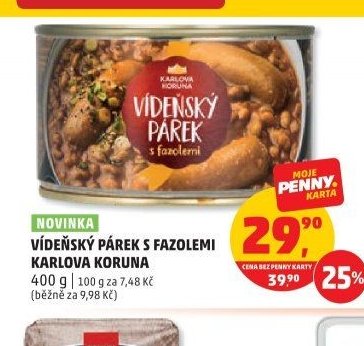 VÍDEŇSKÝ PÁREK S FAZOLEMI KARLOVA KORUNA