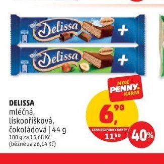 DELISSA mléčná, lískooříšková, čokoládová