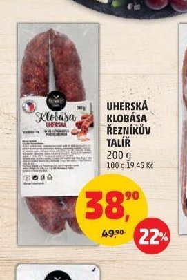 Uherská klobása Řezníkův talíř