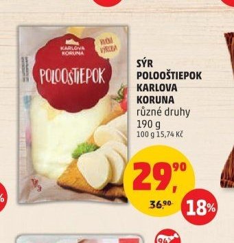 Sýr Polooštiepok Karlova Koruna