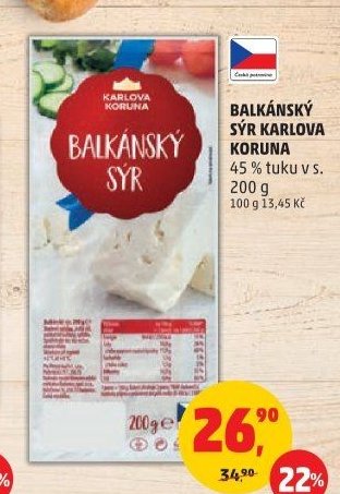 BALKÁNSKÝ SÝR KARLOVA KORUNA
