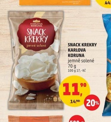 Snack krekry Karlova Koruna jemně solené