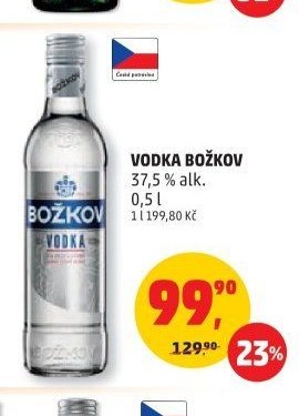 VODKA BOŽKOV 37,5 % alk. 0,5 l