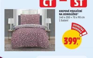 KREPOVÉ POVLEČENÍ NA JEDNOLŮŽKO