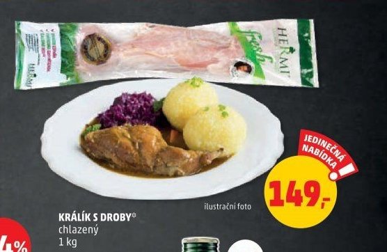 Králík s droby chlazený 1 kg