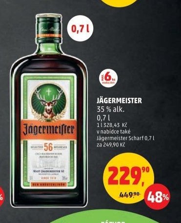 Jägermeister 35 % alk. 0,7 l