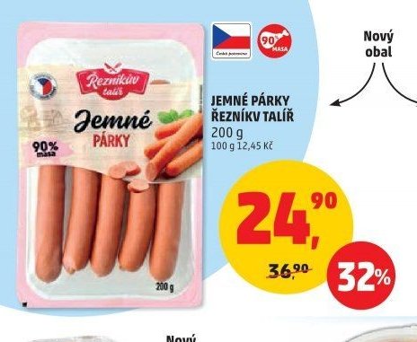 Jemné párky Řezníků talíř