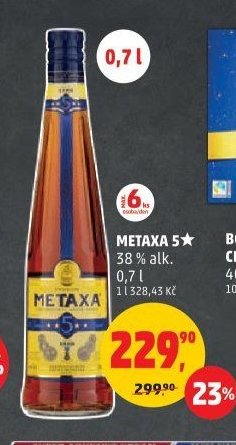 METAXA 5* 38 % alk. 0,7 l