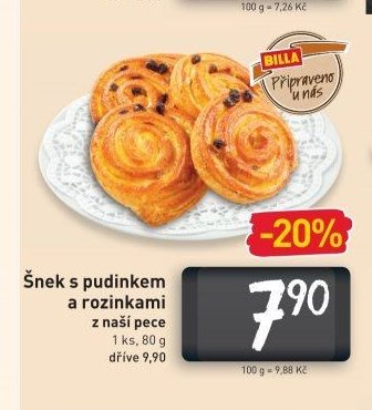 Šnek s pudinkem z naší pece