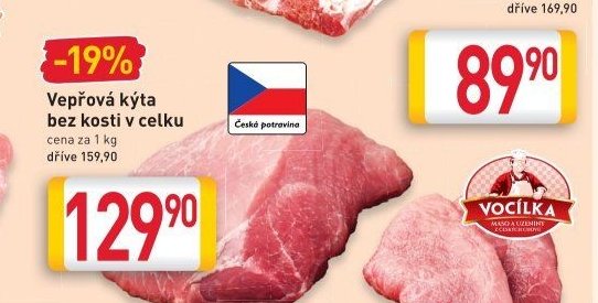 Vepřová kýta bez kosti v celku