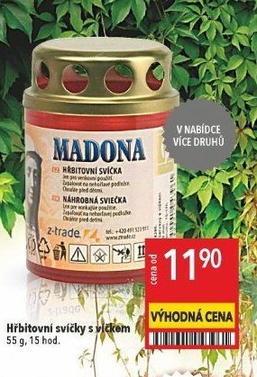 Hřbitovní svíčky s víčkem 55 g, 15 hod.