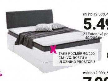 Futonová postel, 140/200 cm