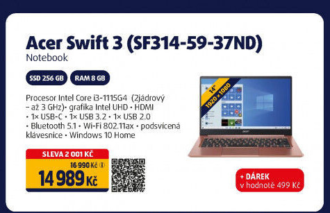 Notebook Acer Swift 3 SF314-59