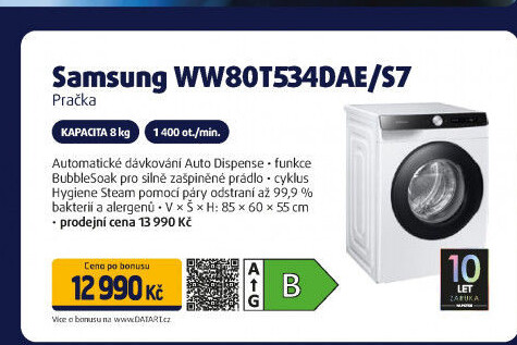 Pračka Samsung WW80T534DAE/S7