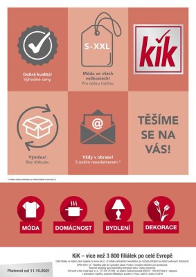 akční leták Kik textil 11.10.2021-31.10.2021