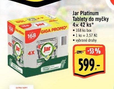 Jar Platinum Tablety do myčky 4x 42 ks