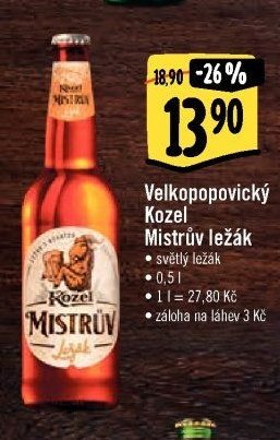 Velkopopovický Kozel Mistrův ležák