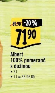Albert 100% pomeranč s dužinou