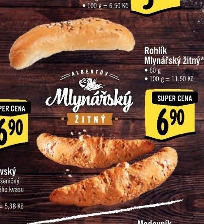 Rohlík Mlynářský žitný
