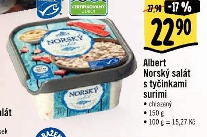 Albert Norský salát s tyčinkami surimi