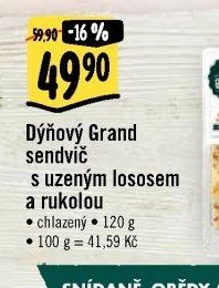 Dýňový Grand sendvič s uzeným lososem a rukolou