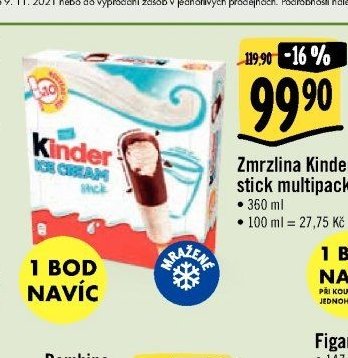 Zmrzlina Kinder stick multipack