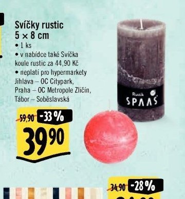 Svíčky rustic 5 x 8 cm