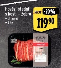 Hovězí přední s kostí - žebro Albert