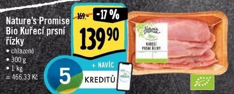 Kuřecí prsní řízky bio Nature'