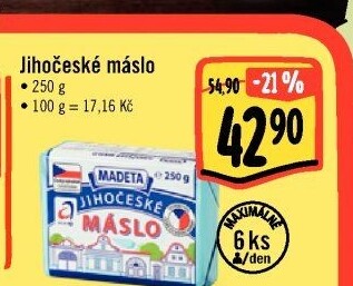 Máslo Jihočeské Madeta