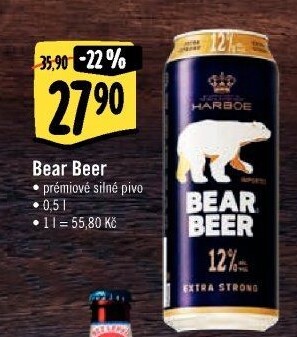 Pivo Extra strong Bear Beer Harboe