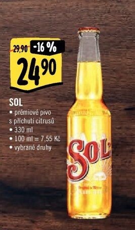 Pivo světlé Sol