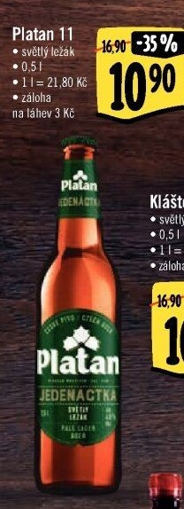 Pivo světlý ležák 11° Platan