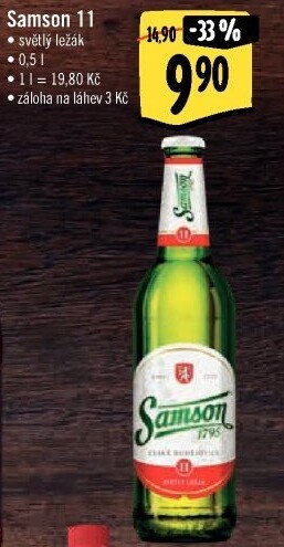 Pivo světlý ležák 11° Samson