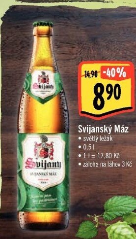 Pivo světlý ležák 11° Svijanský Máz Svijany