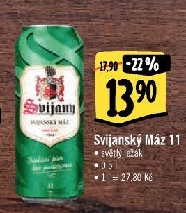 Pivo světlý ležák 11° Svijanský Máz Svijany