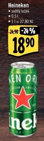 Pivo světlý ležák Heineken