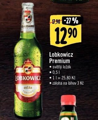 Pivo světlý ležák Premium Lobkowicz